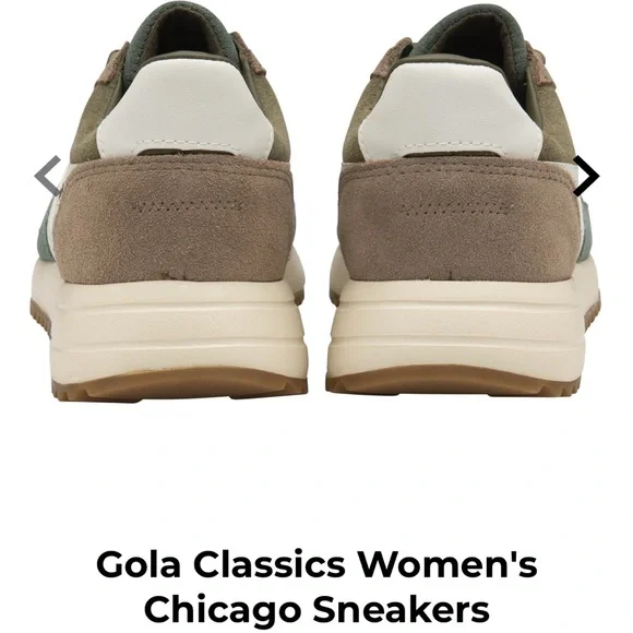 NIB Gola Chicago sneakers khaki/cappuccino/ off white US size 8 - Picture 11 of 13